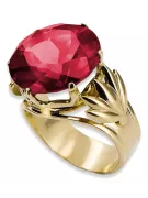 8K žlté zlato Ruby Ring Vintage Jewlery vrc029x-rb Art Deco